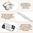 Lot de 5 dalles LED carrées encastrables 3W, 6W ou 9W, extra-plates