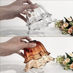 Verre de remplacement fleur côtelée en dégradé ambré, Ø 15 cm
