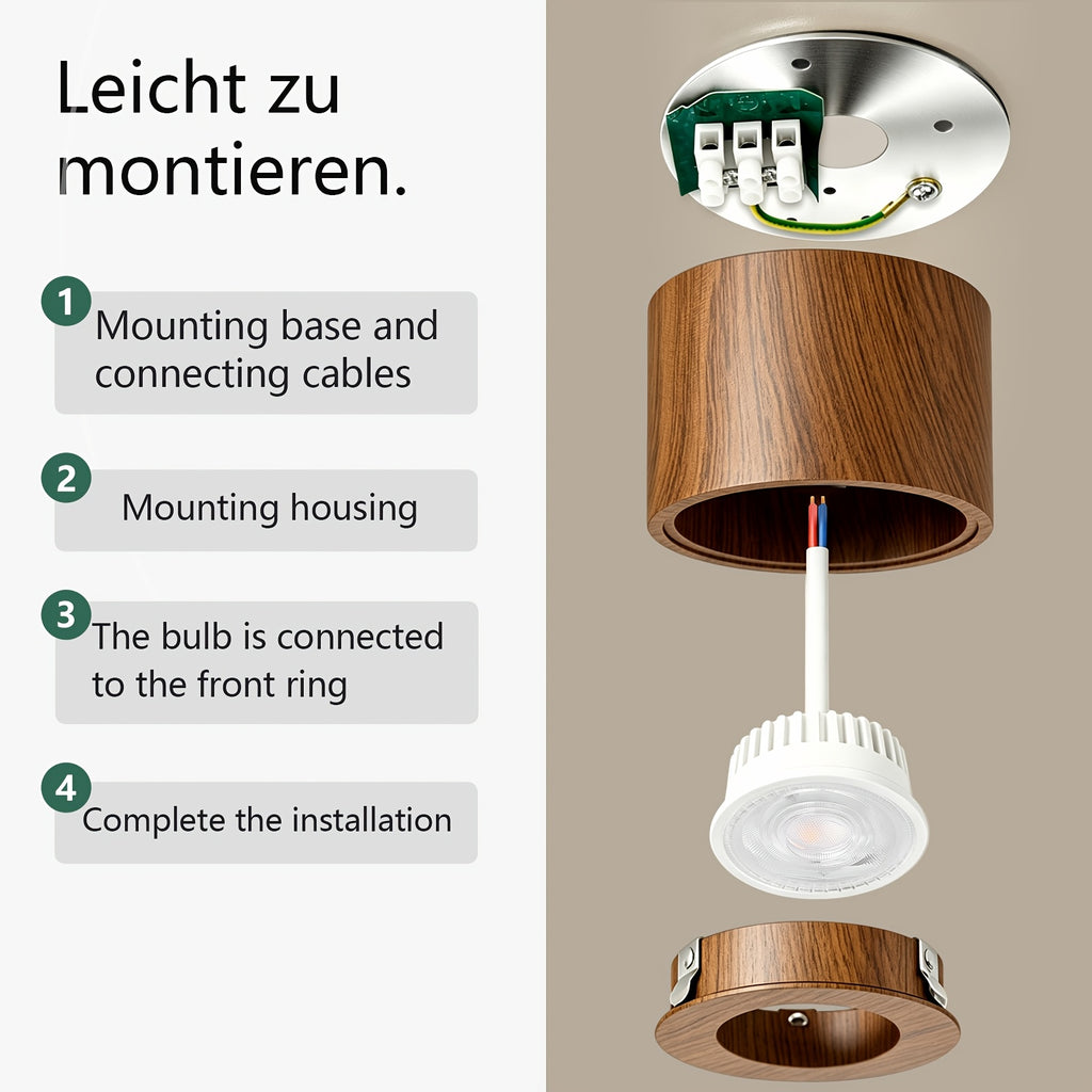 Lot de 4 spots LED en saillie orientables, cylindre en aluminium