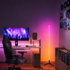 Lampadaire d'angle LED RVB sur trépied, synchronisé à la musique