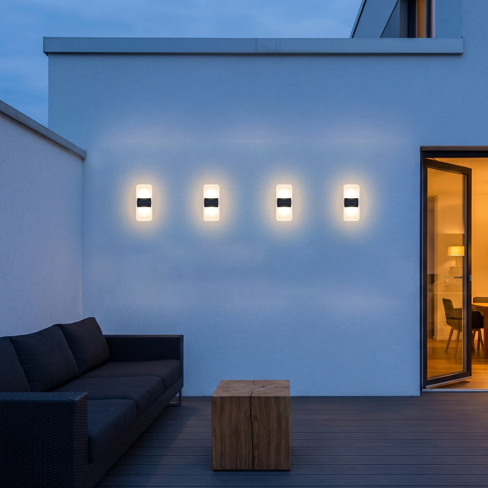 Applique murale solaire LED en acrylique, blanc chaud ou blanc froid