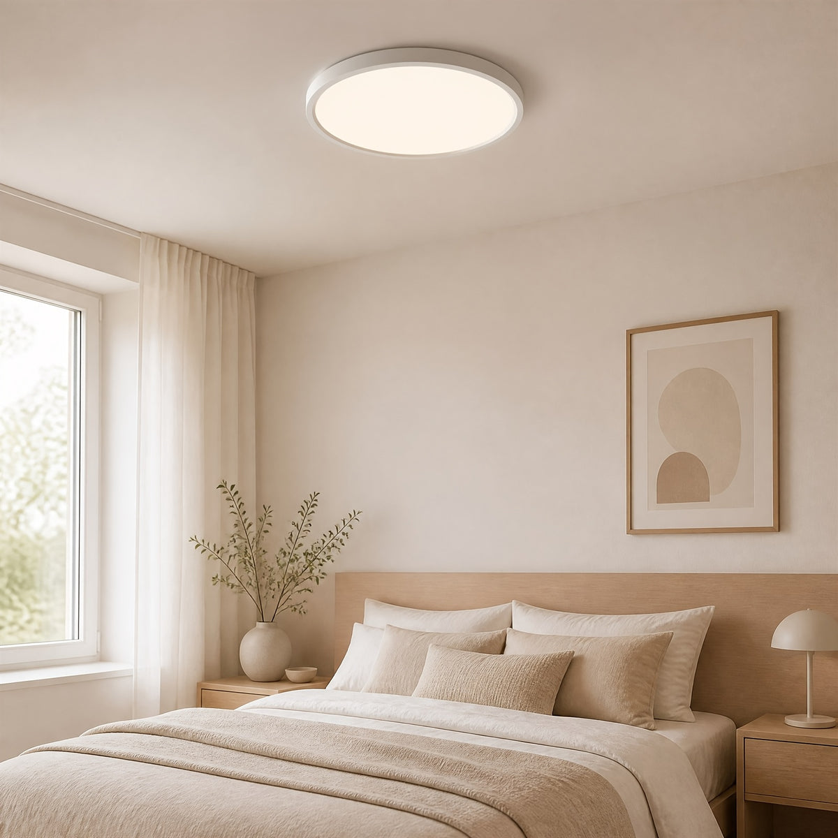 Plafonnier LED rond extra-plat Ø 50 cm, 3 teintes, lot de 2
