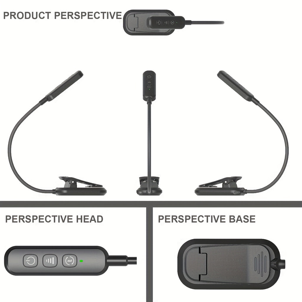 Lampe de lecture à pince avec arrêt programmé 30 ou 60 min, USB-C