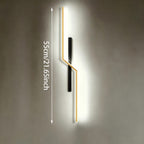 Applique murale LED en éclair noir et doré de 55 cm, 4000 K