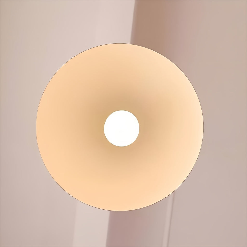 Suspension dôme en métal laqué et boule colorée, Ø 35 cm