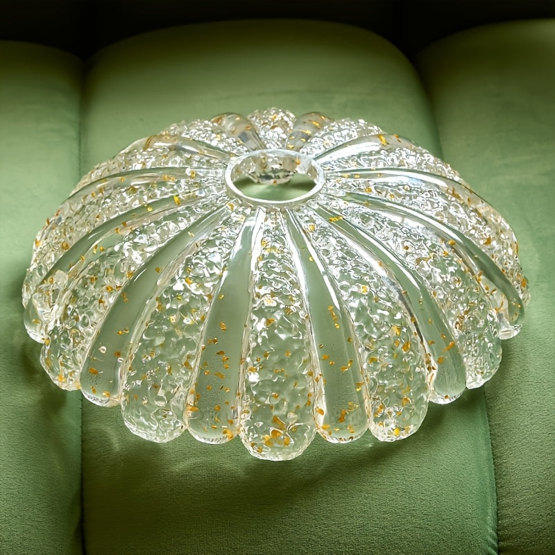 Abat-jour lotus en relief aux paillettes dorées