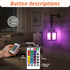 Applique murale lanterne pixel LED RVB rechargeable, télécommande