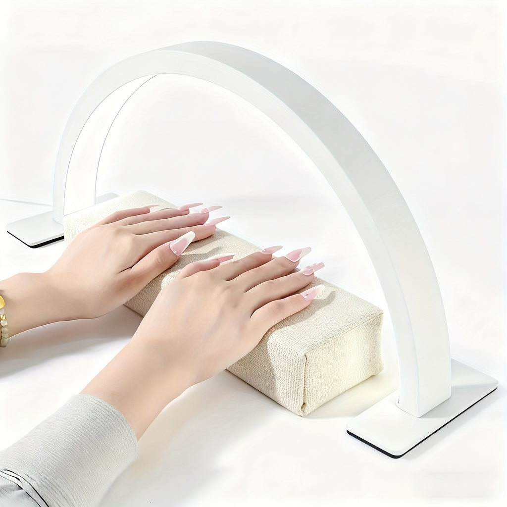 Lampe de bureau LED demi-lune blanche, arche de 42 cm à 3 teintes