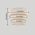 Abat-jour tambour en lin à trois étages pour suspension, Ø 30 cm