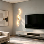 Applique murale LED dorée en S de 60 cm, lumière blanc neutre 4000 K
