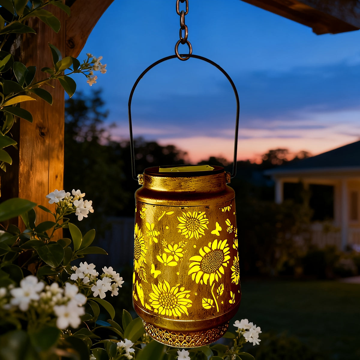 Une lanterne champêtre pour la table du jardin