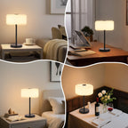 Lampe de chevet abat-jour plissé en papier blanc, pied noir G9