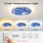 Plafonnier LED planète Terre Ø 33 cm, trois teintes de blanc