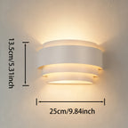 Applique murale blanche à bandeaux superposés, lumière haut et bas