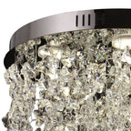 Lustre LED plafonnier à pampilles de cristal, chrome poli Ø 40 cm