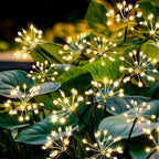 Lampe solaire de jardin feu d'artifice, 120 LED sur 6 tiges souples
