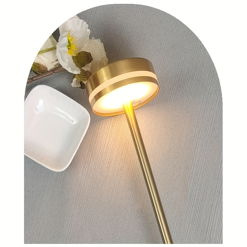 Lampe de table sans fil en métal à tête ronde, tactile 3 teintes