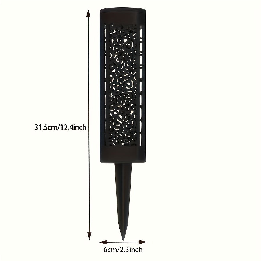 Lampe solaire de jardin noire ajourée à arabesques, lot de 4