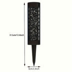 Lampe solaire de jardin noire ajourée à arabesques, lot de 4