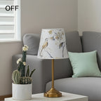 Lot de 2 petits abat-jour en tissu imprimé oiseaux et fleurs
