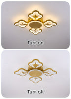 Plafonnier LED fleur à quatre pétales 58 cm, trois teintes