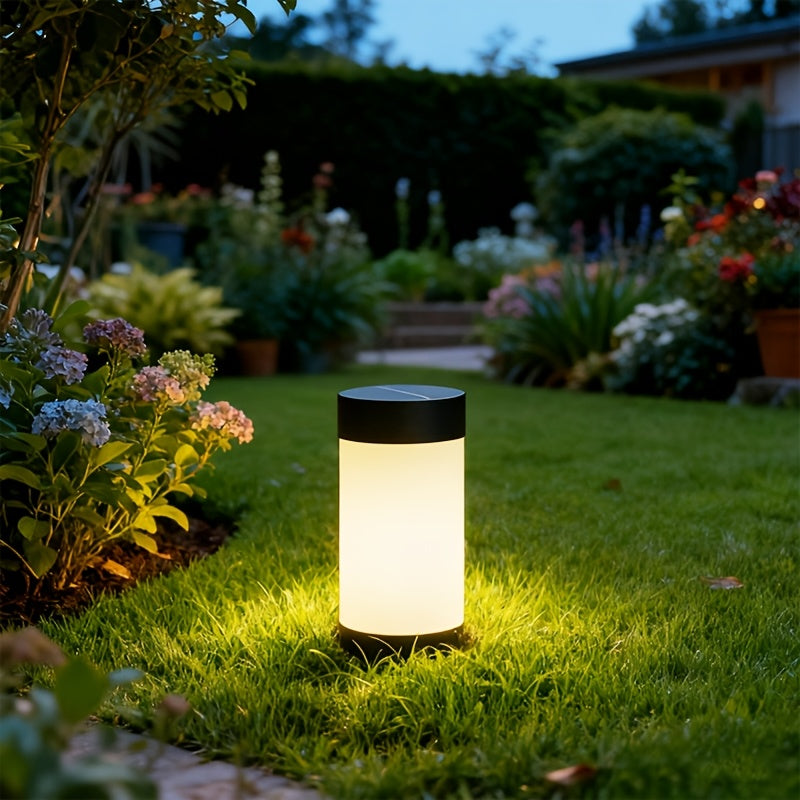 Lampe solaire cylindre opalin à piquet, 26,7 cm, lot de 2 ou 4