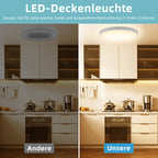 Lot de 4 plafonniers LED ronds extra-plats Ø 23 cm, blanc chaud