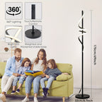 Lampadaire spirale LED noir de 175 cm, télécommande et minuterie
