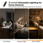 Lampe de lecture à pince noire en trompette, tête de 6 cm, USB