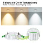 Lot de 6 spots LED encastrables 7 W à variateur, 3 teintes réglables
