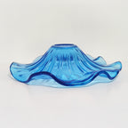 Abat-jour en verre bleu ondulé de 23 cm pour douille E27