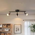 Plafonnier 3 spots GU10 noir sur rampe de 30 cm, à l'unité ou par 2