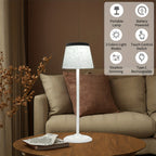 Lampe de table LED sans fil à abat-jour en tissu, 37,5 cm, 4 coloris