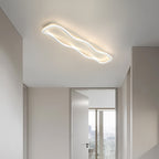 Plafonnier LED long en forme de vague, 60 cm, doré, blanc ou noir