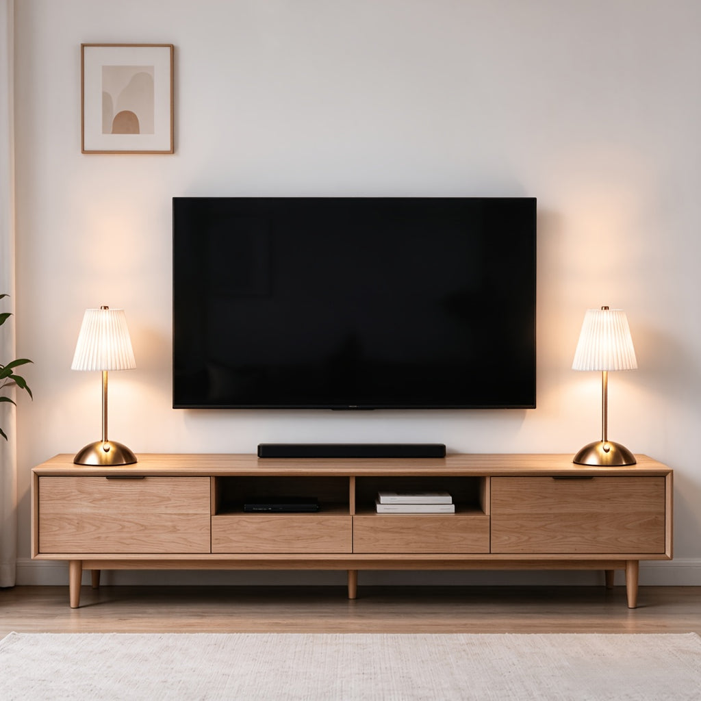 Paire de lampes sans fil plissées, socle doré en dôme, 30 cm