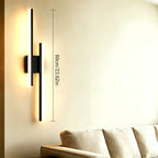 Applique murale LED double barre noire de 60 cm, blanc neutre