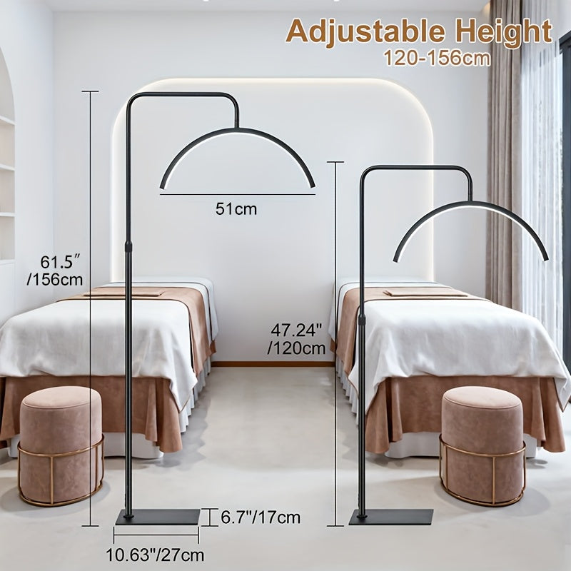 Lampadaire demi-lune LED réglable de 120 à 156 cm, avec télécommande
