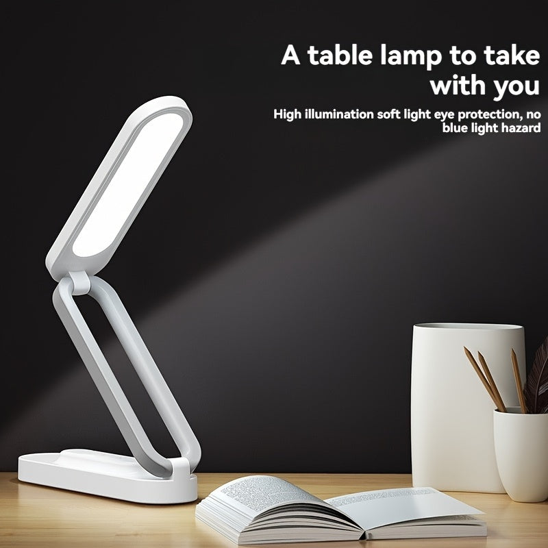 Lampe de bureau LED pliable sans fil, panneau tactile à 3 teintes