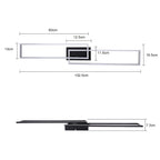 Plafonnier LED à deux cadres rectangulaires, 102,5 cm, 36 W