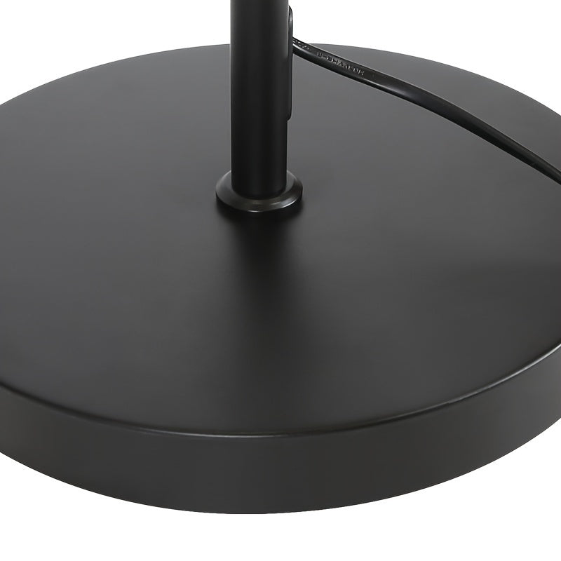 Lampadaire liseuse noir à potence et abat-jour tambour, 166 cm