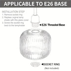 Verre de remplacement globe côtelé Ø 20 cm, quatre teintes