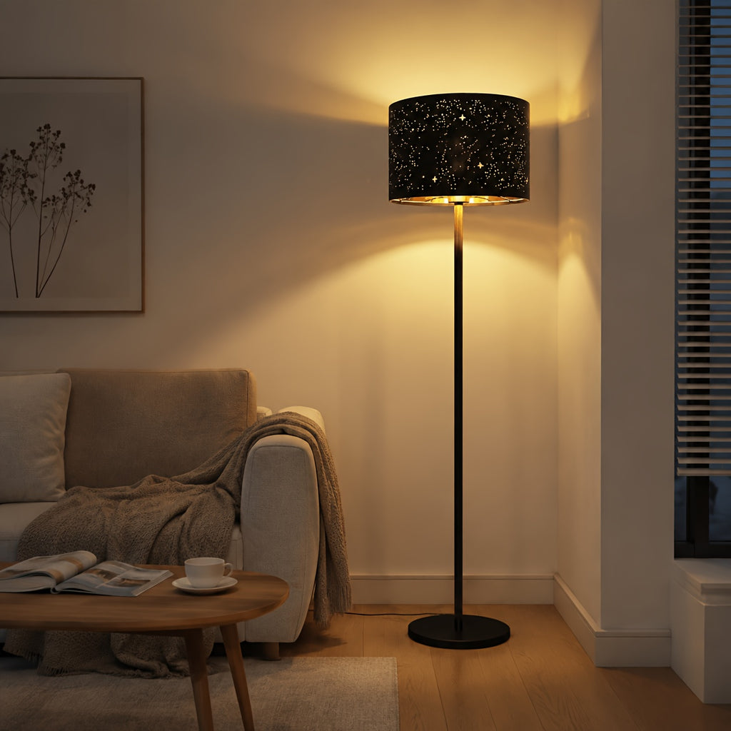 Lampadaire à abat-jour ciel étoilé