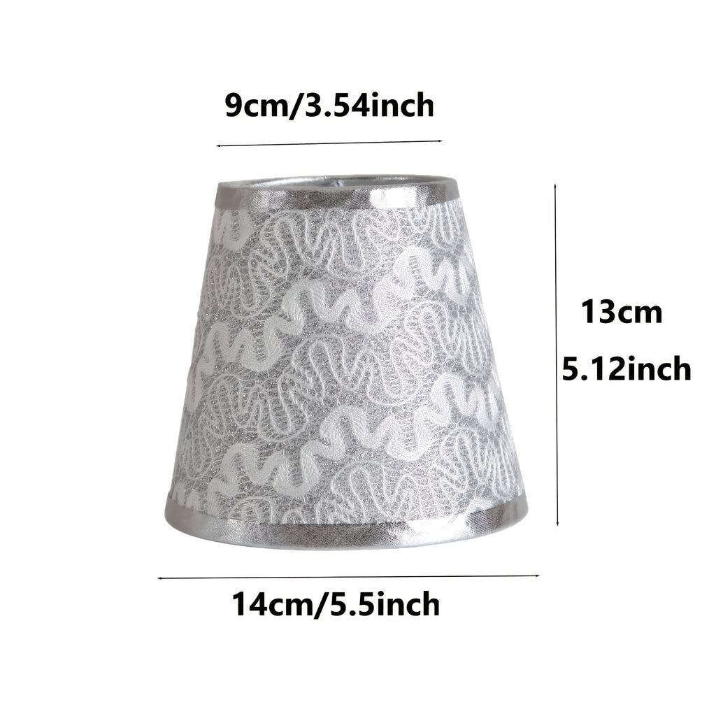 Lot de 2 petits abat-jour à pince, beige, argenté ou blanc, 14 cm