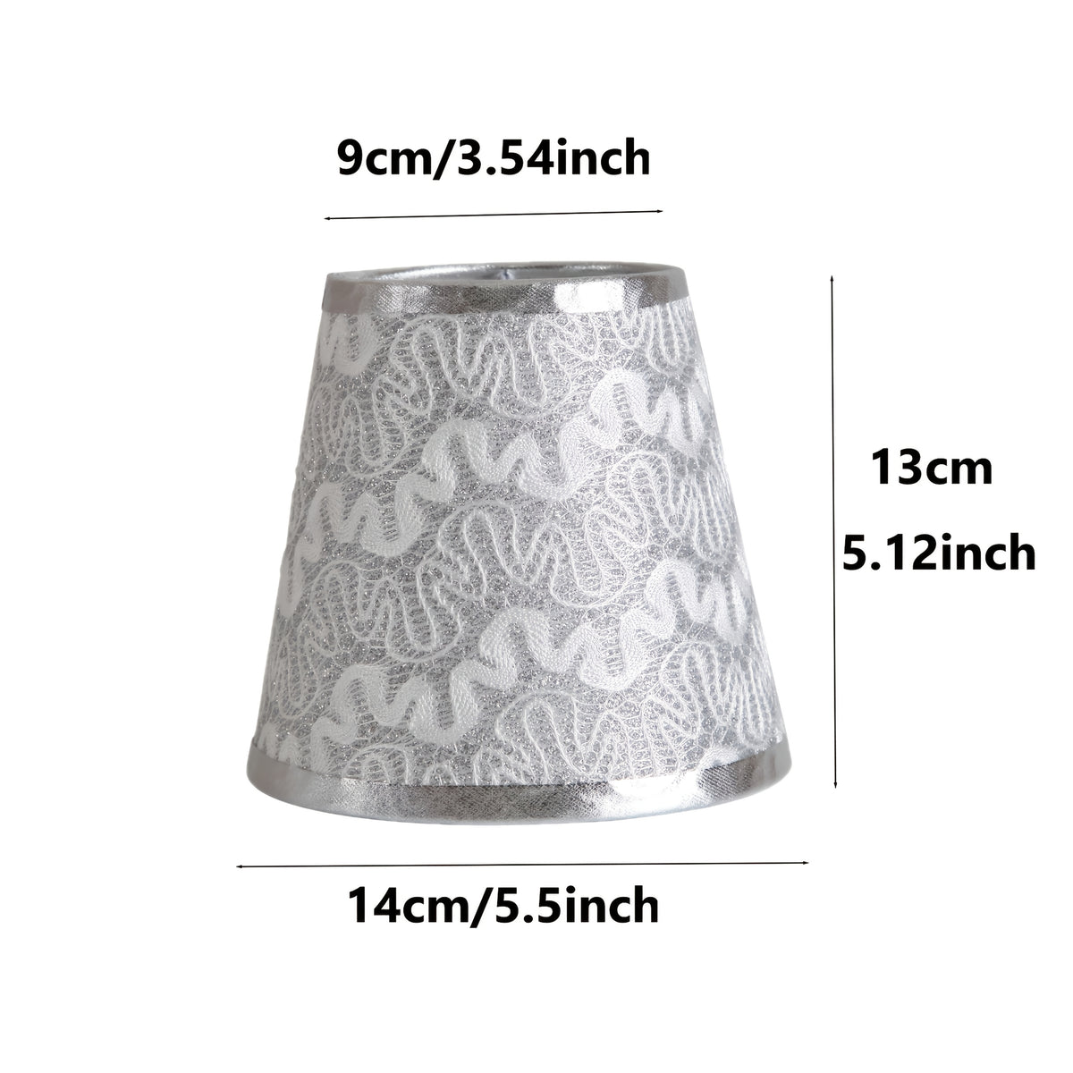 Lot de 2 petits abat-jour à pince, beige, argenté ou blanc, 14 cm