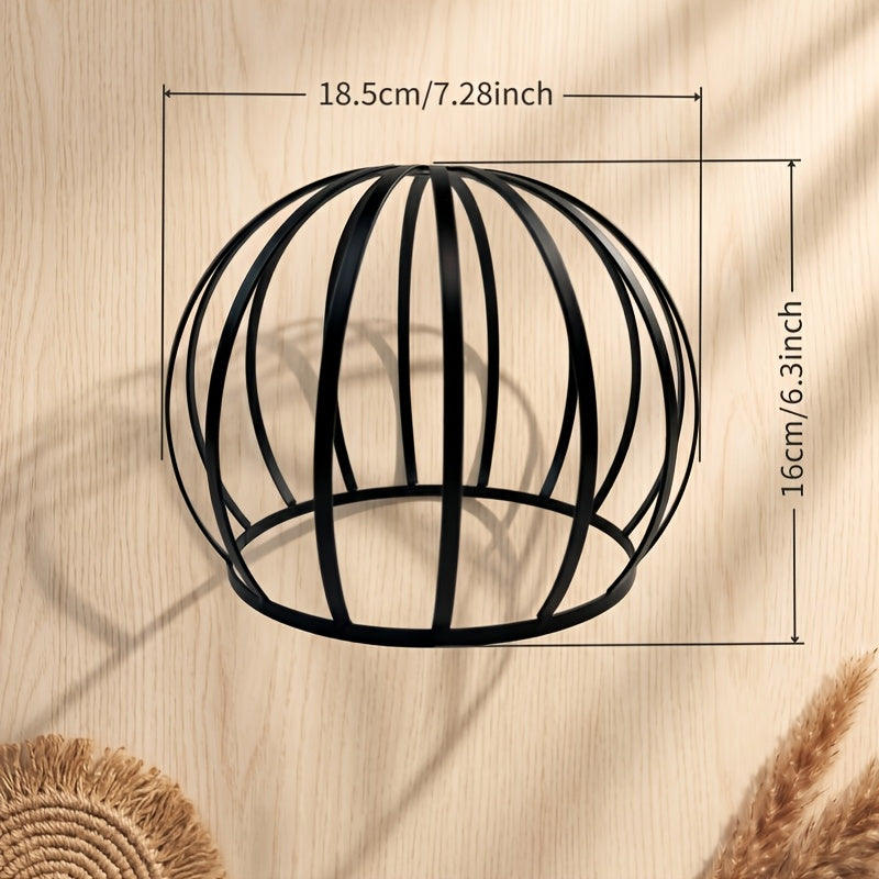 Abat-jour cage en lamelles de métal noir, lot de 2, Ø 18,5 cm