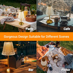 Lot de 2 lampes de table tactiles à abat-jour taillé transparent