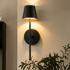 Applique murale sans fil noire, lot de 2, tête aimantée amovible