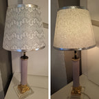 Lot de 2 abat-jour à motif argenté ondulé et liseré, Ø 22 cm