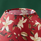 Lot de 2 abat-jour coniques rouges à fleurs crème, Ø 30 cm