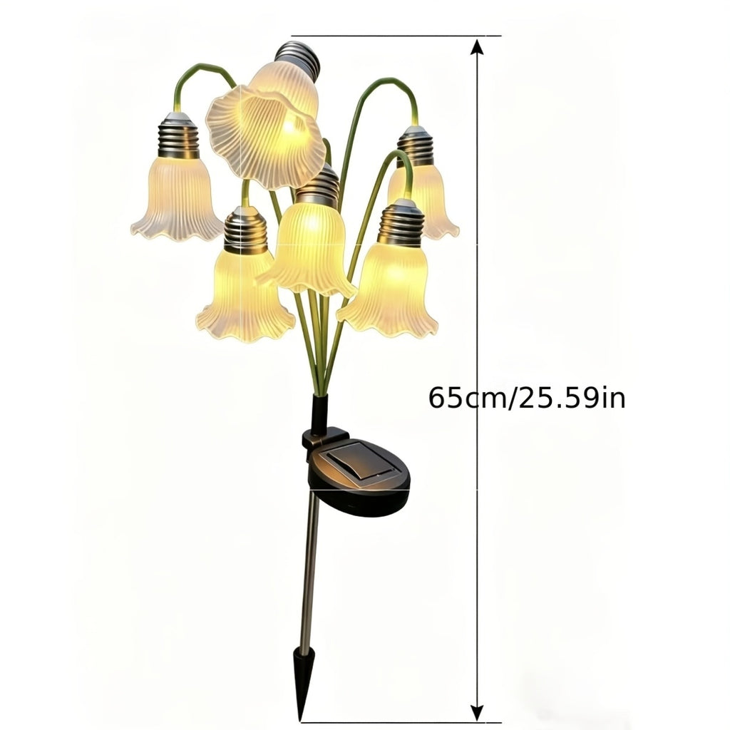Lampe solaire fleur à clochettes sur piquet de 65 cm, IP44